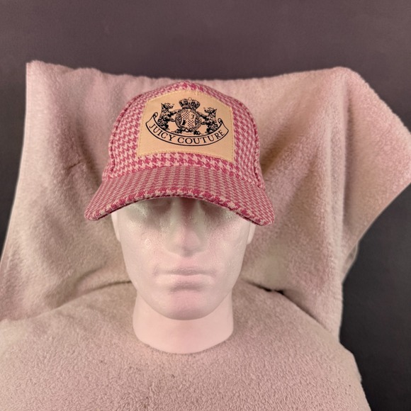 Y2K Juicy Couture Houndstooth Plaid Hat One Size - Picture 2 of 8